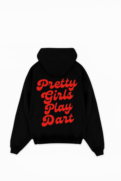 PRETTY GIRLS PLAY RED OVERSIZED HOODIE